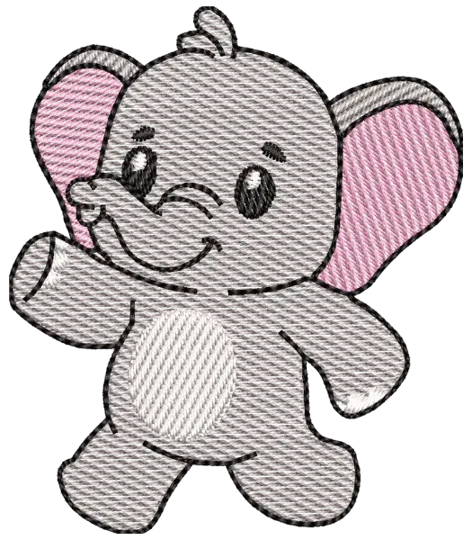 Matriz de Bordado Elefante em Pé